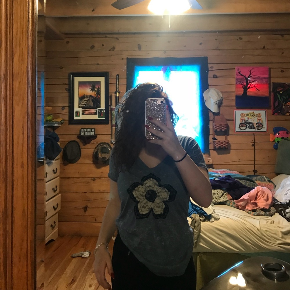 Treads for thought v neck